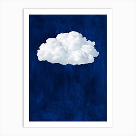 Cloud In The Sky Navy Blue Art Print