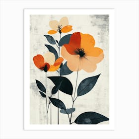 Orange Flowers Canvas Print 1 Art Print