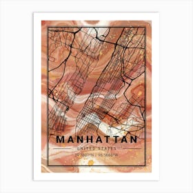 Manhattan Map Art Print