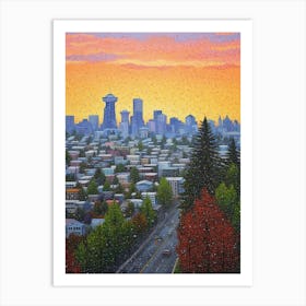 Vancouver Washington Pointillism 11 Art Print