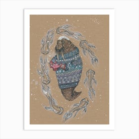 Winter walrus Art Print