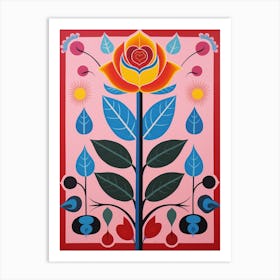 Flower Motif Painting Rose 6 Art Print