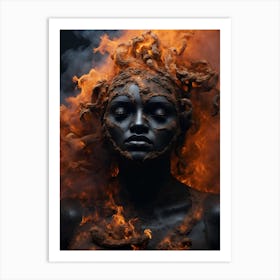 Woman On Fire Art Print