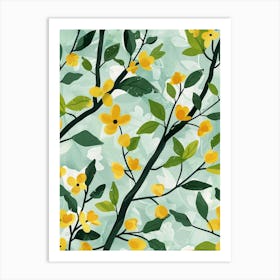 Alder Tree Flat Illustration 2 Art Print