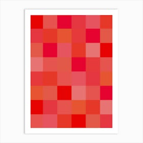 Red Patchwork Art Print