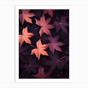 Autumn Maple Leaves Wallpaper 1 Art Print