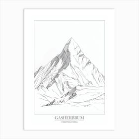 Gasherbrum Pakistan China Line Drawing 8 Poster 7 Art Print