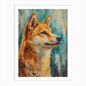 Shiba Inu Acrylic Painting 6 Art Print