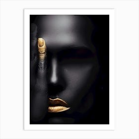 Gold Lips 1 Art Print