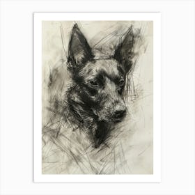 Belgian Laekenois Dog Charcoal Line 2 Art Print