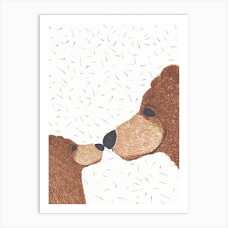 Bear And Cub Art Print