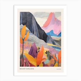Mount Kanlaon Philippines 3 Colourful Mountain Illustration Poster Art Print