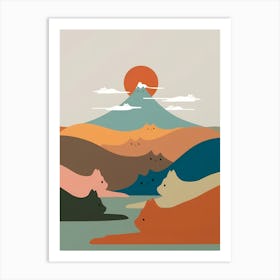 Cats And Mountains Art Print