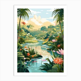 Nong Nooch Tropical Botanical Garden Thailand Illustration 2 Art Print