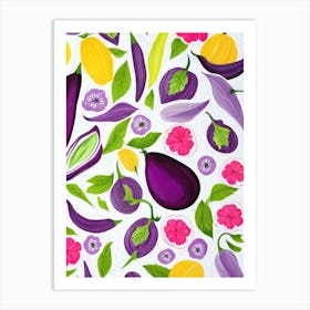 Eggplant 3 Marker vegetable Art Print