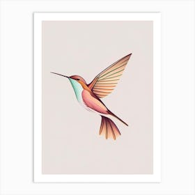 Anna S Hummingbird Retro Minimal 2 Art Print