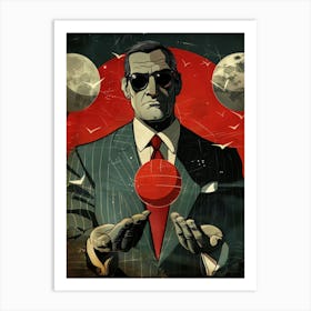 Man Holding A Red Ball Art Print