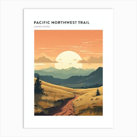 Pacific Northwest Trail Usa 4 Hiking Trail Landscape Poster Art Print