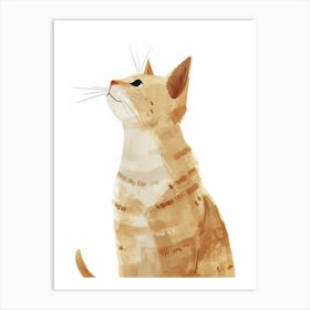 American Wirehair Cat Clipart Illustration 8 Art Print