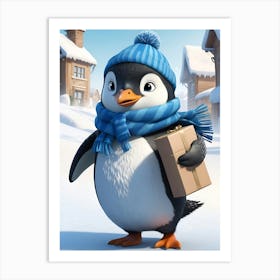 Penguin In Winter Art Print