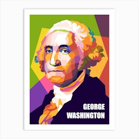 Us Founder George Washington Wpap Pop Art Style Art Print