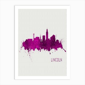 Lincoln Nebraska City Purple Art Print