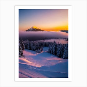 Niseko, Japan Sunrise Skiing Poster Art Print