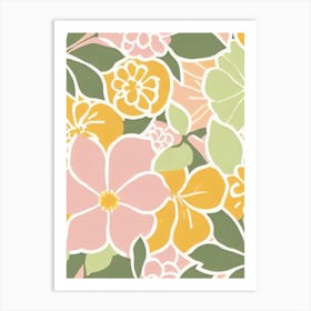 Cherry Blossom Pastel Floral 2 Flower Art Print