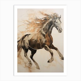 A Horse Painting In The Style Of Stenciling 3 Art Print