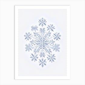 Intricate, Snowflakes, Pencil Illustration 5 Art Print