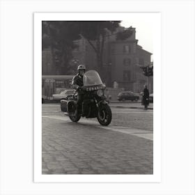 Carabinieri Motorcyclist Piazza Venezia Rome Italy Art Print