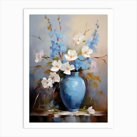 Flowers In A Blue Vase 2 Art Print