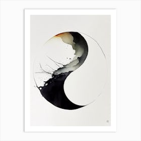 Minimal 3 Yin and Yang Japanese Ink Art Print