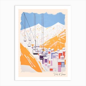 Poster Of Val D Isere   France, Ski Resort Pastel Colours Illustration 1 Art Print