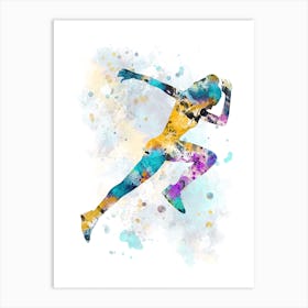 Running Woman In Watercolor Art Print