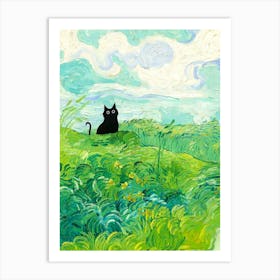 Cat In The Grass Art Print