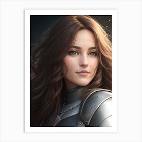 Portrait Of A Woman In Armor Art Print