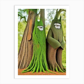 Two Trees In The Forest 1 Art Print