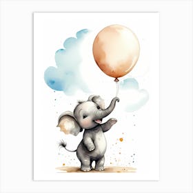 Adorable Chibi Baby Elephant (13) Art Print