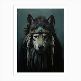 Himalayan Wolf Native American 1 Art Print