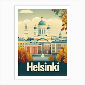 Aihrgdesign A Vintage Travel Poster Of Helsinki 1 Art Print