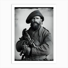 Soldier Holding A Rifle~Reimagined Art Print