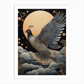 Pheasant 1 Gold Detail Painting Art Print