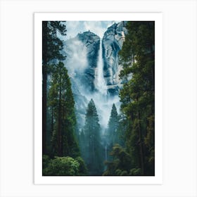 Waterfall In Yosemite 5 Art Print