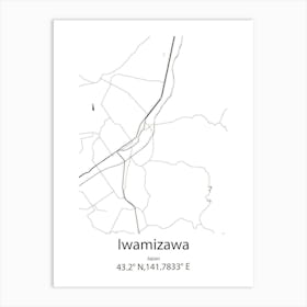 Iwamizawa,Japan Minimalist Map Poster