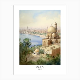 Cairo 4 Watercolour Travel Poster Art Print