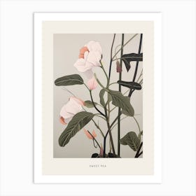 Flower Illustration Sweet Pea 1 Poster Art Print