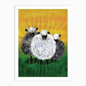 Three Sheep painted by Paoling Rees Art Print