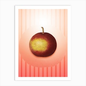 Adam's Apple Vintage Botanical in Peach Fuzz Awning Stripes Pattern n.0202 Art Print