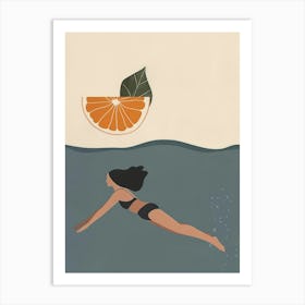 Swimming In The Ocean Art Print